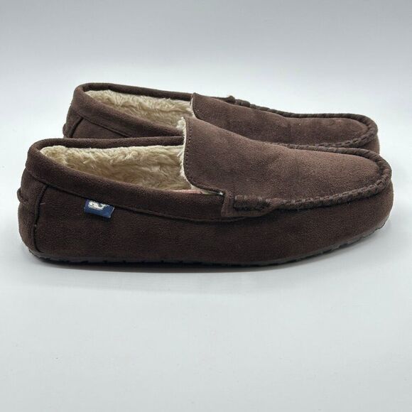 Vineyard Vines Men\'s Peaks Plaid Loafer Slippers Chocolate Brown Size 10 main image 4